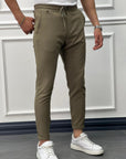 Double Paça Slimfit Kesim Full Likralı İp Detaylı Düz Jogger Pantolon