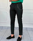 Slim Fit Kalıp Düz Kumaş Pantolon
