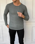 Slim Fit İtalyan Kesim Pamuk Örme Sweat