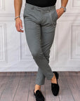 Slim Fit Kalıp Düz Kumaş Pantolon