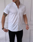 Slim Fit Pamuk Örme Polo Yaka Kısa Kollu Gömlek