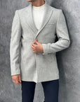 Slim Fit İtalyan Kesim Keçe Kaşmir Kaban