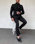 Slim Fit İtalyan Kesim Kruvaze Takım Elbise