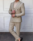 Petek Örme Pamuk Likra İtalyan Kesim Slimfit Ceket Pantolon Takım Elbise