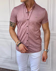 Slimfit Merserize Pamuk Kısa Kollu Gömlek
