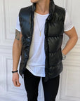 İtalyan Kesim Dolum Deri Şişme Yelek