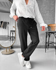 Bel Lastik Detaylı İpli Baggy Jogger Pantolon