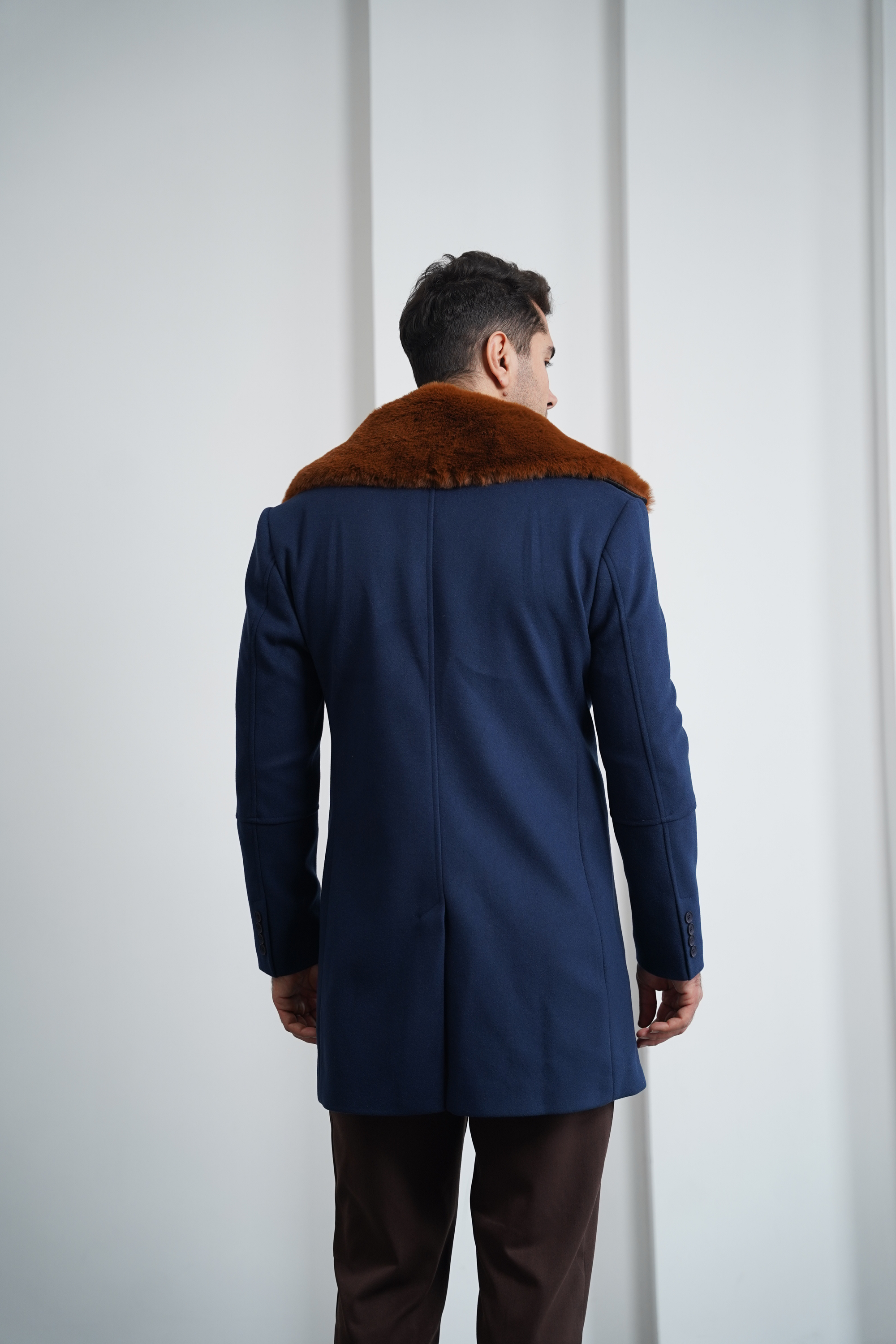 Çıkma Yakalı Kuzu Kaşmir Kaşe Kaban