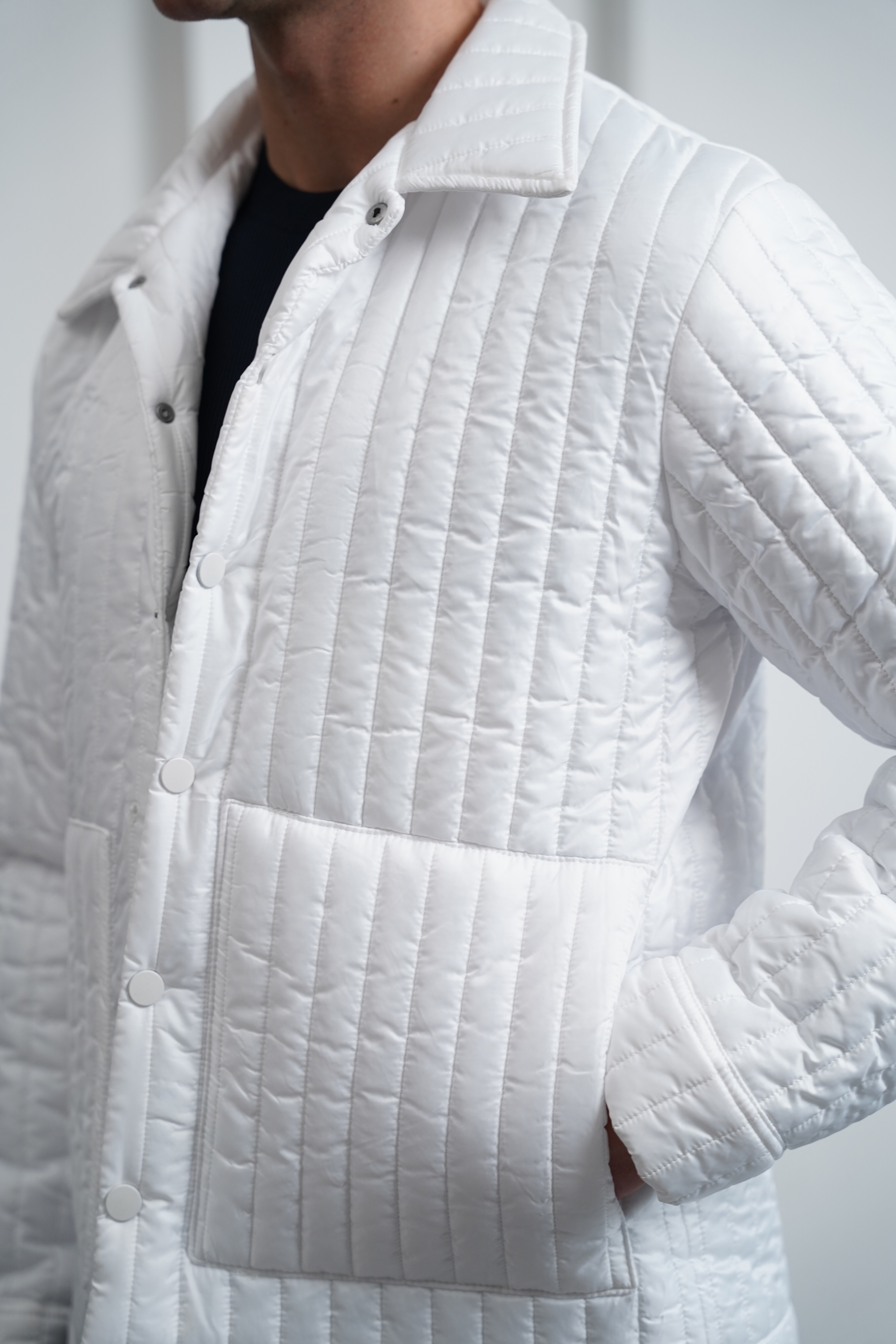 Çizgi Detaylı Dolum Elyaf Mont