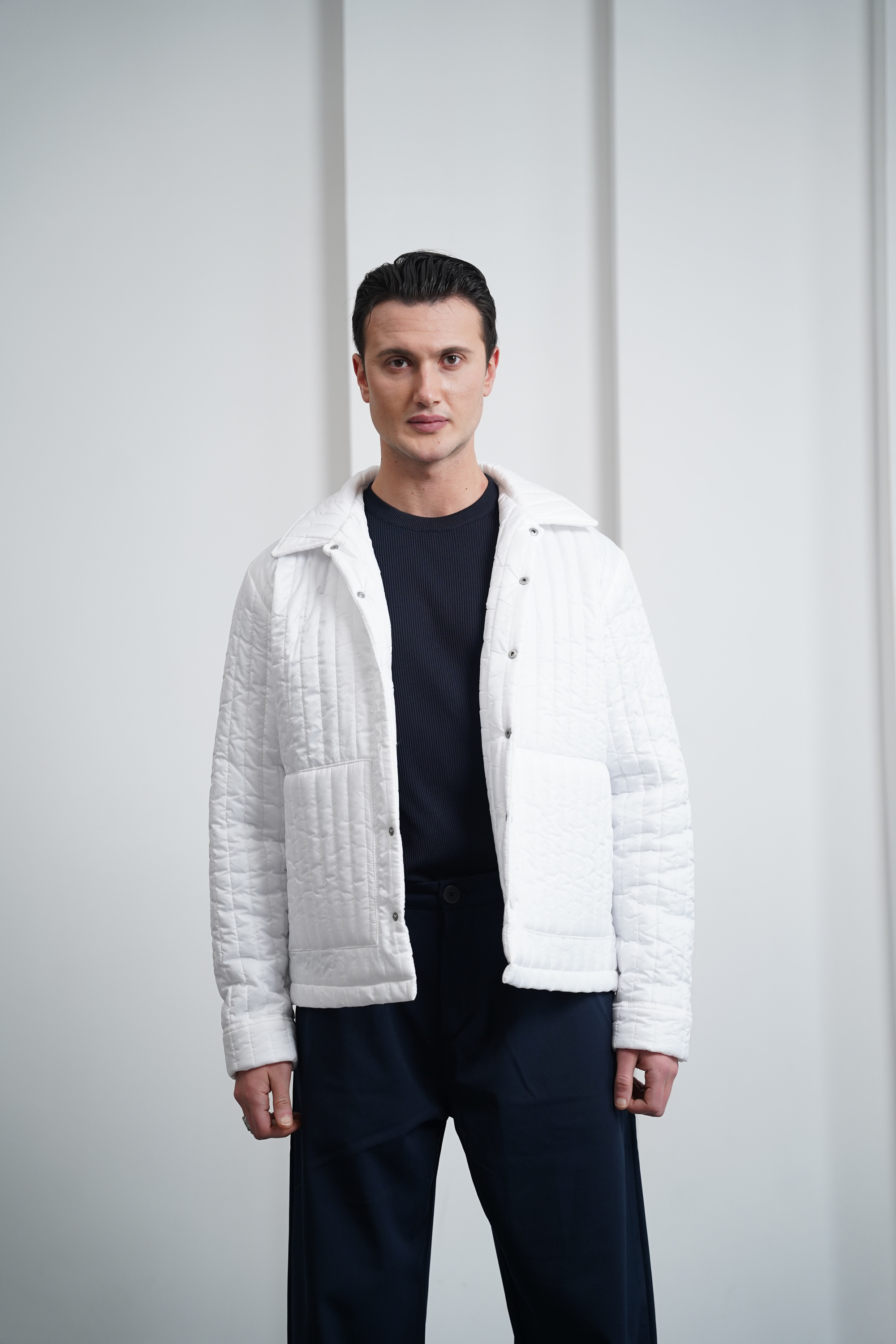 Çizgi Detaylı Dolum Elyaf Mont