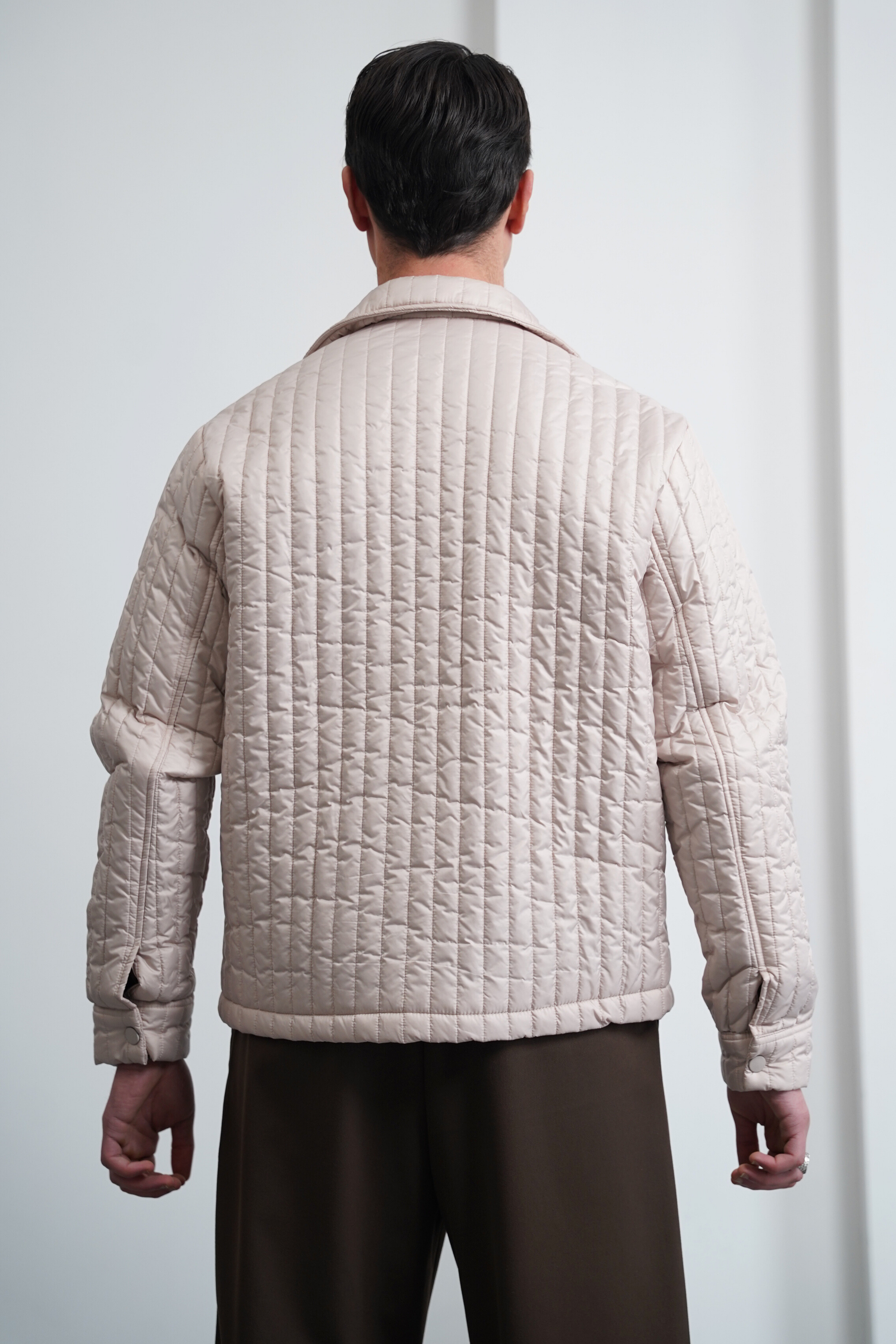 Çizgi Detaylı Dolum Elyaf Mont