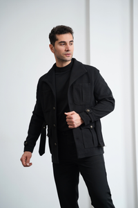 Kayık Yaka Kuzu Kaşmir Kaban