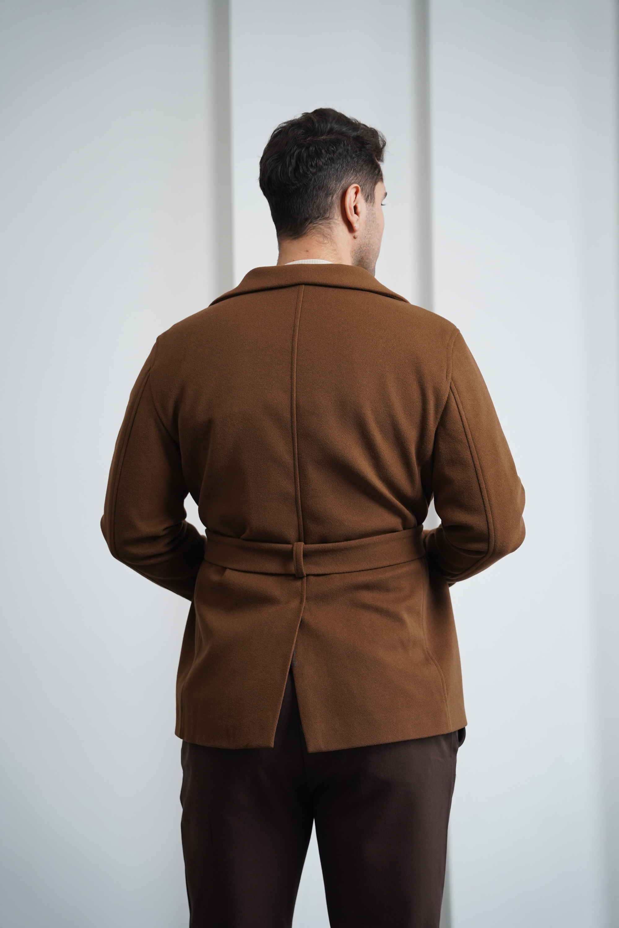 Kayık Yaka Kuzu Kaşmir Kaban