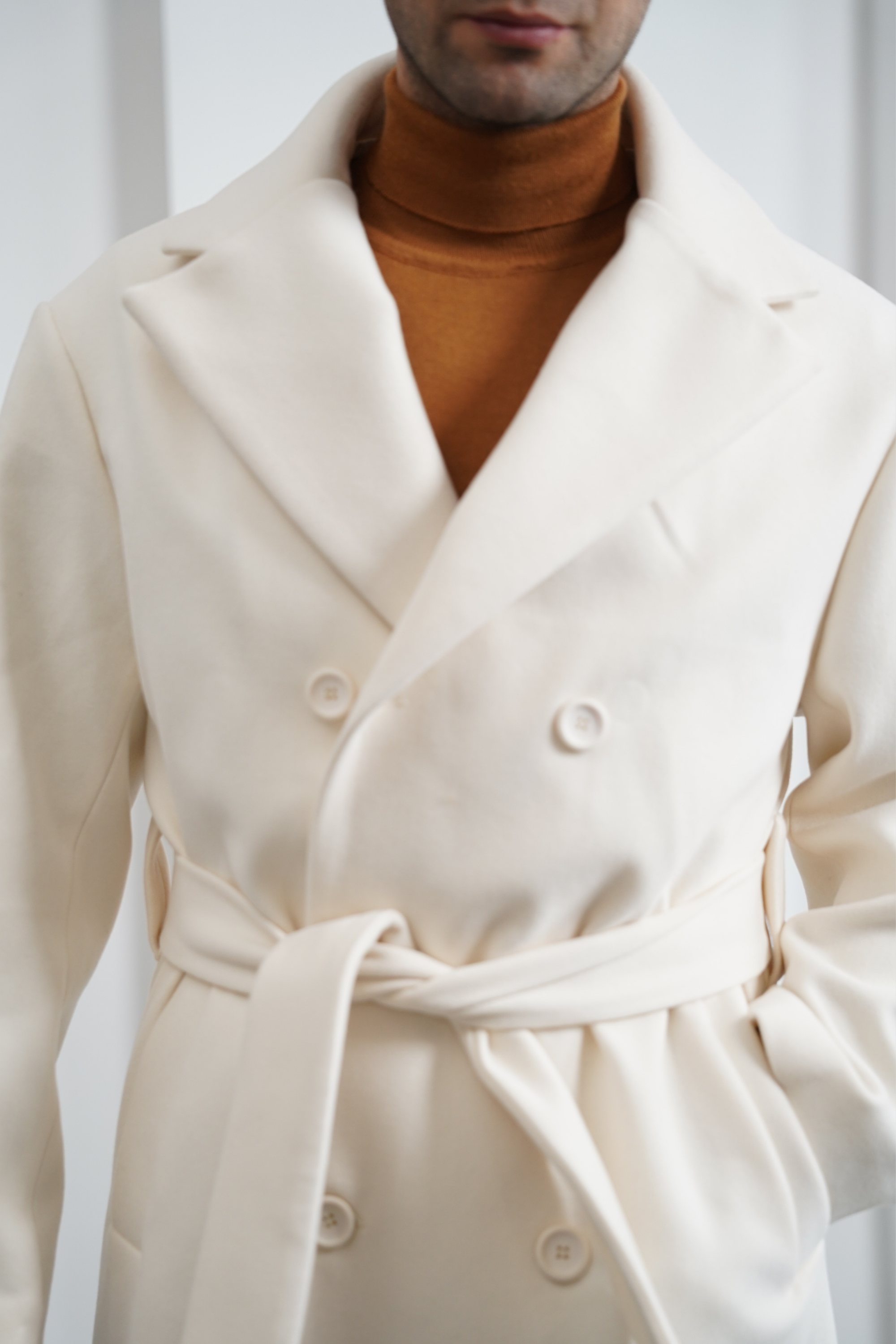 Kemer Detaylı Kaşe Kaban