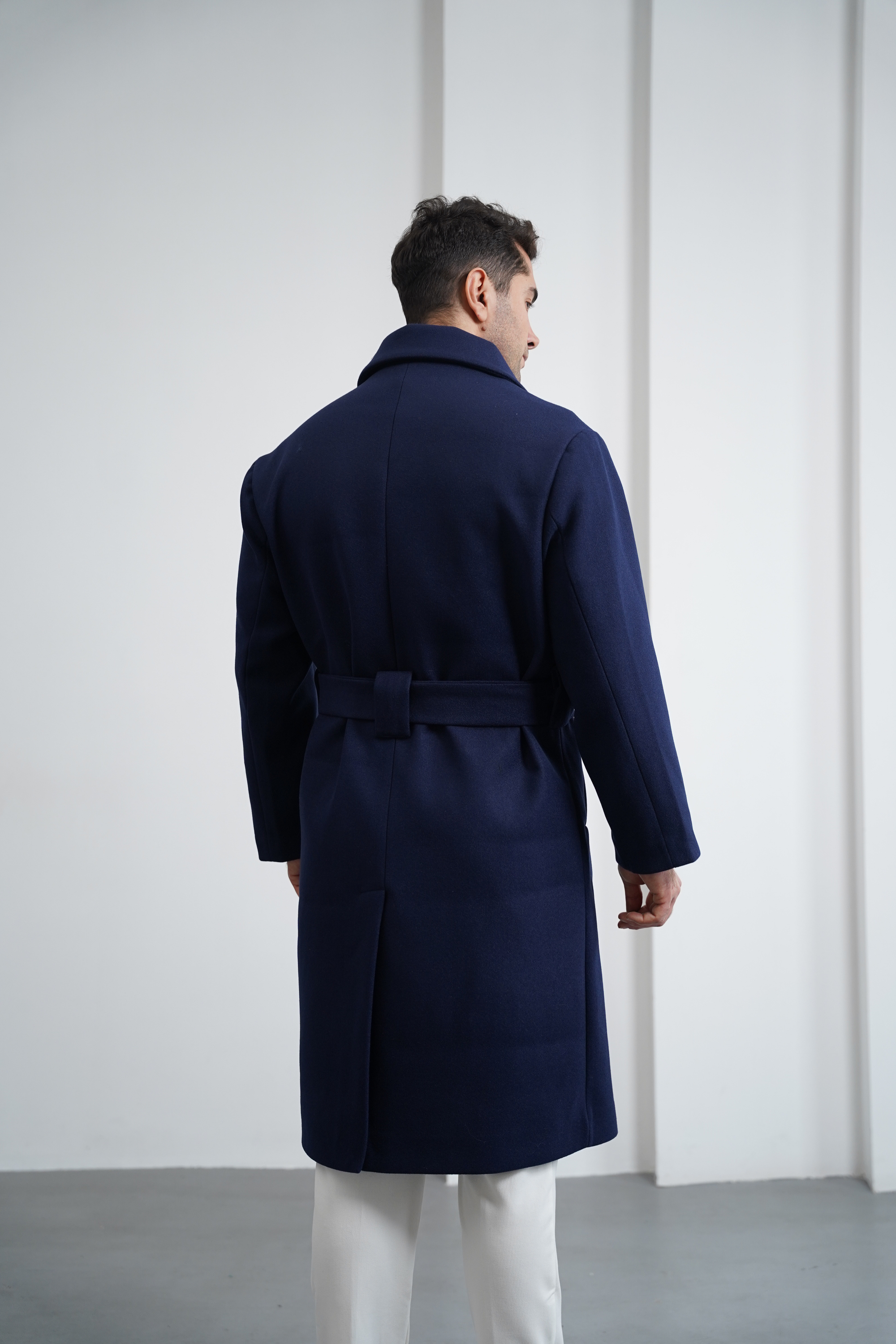 Kemer Detaylı Kaşe Kaban