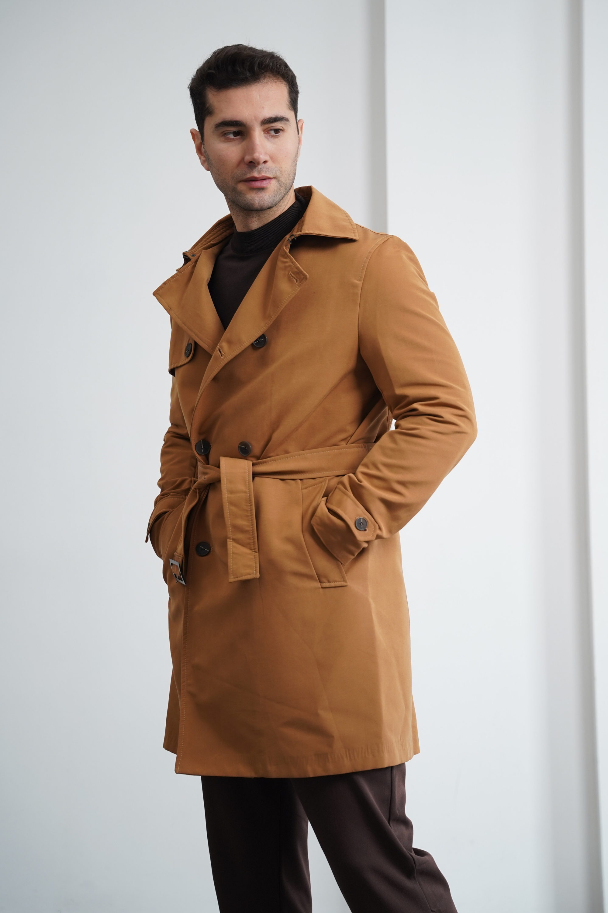 Regular Kalıp Kemerli Trençkot