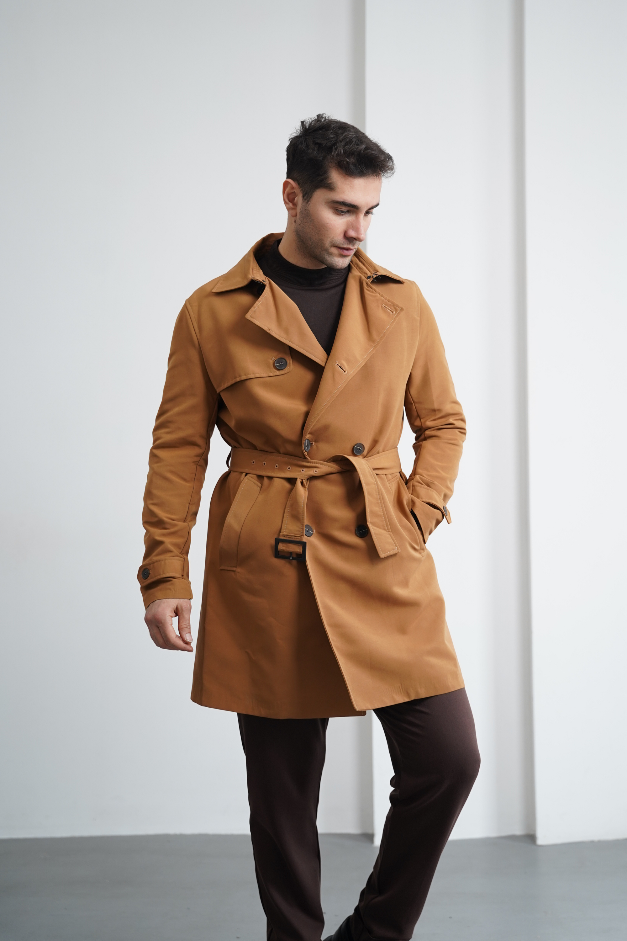 Regular Kalıp Kemerli Trençkot