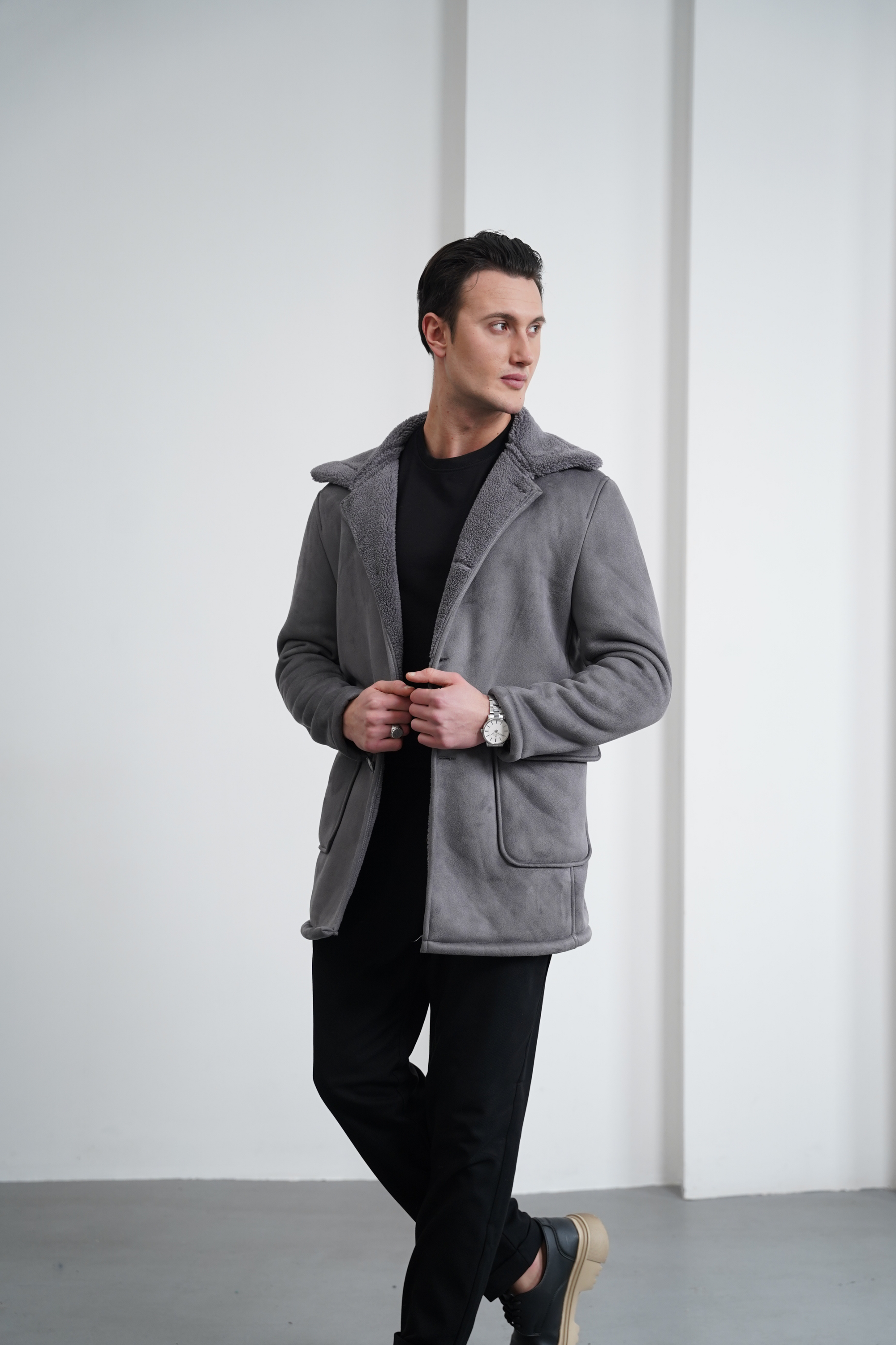 Torba Cep Full Kürklü Nubuk Mont