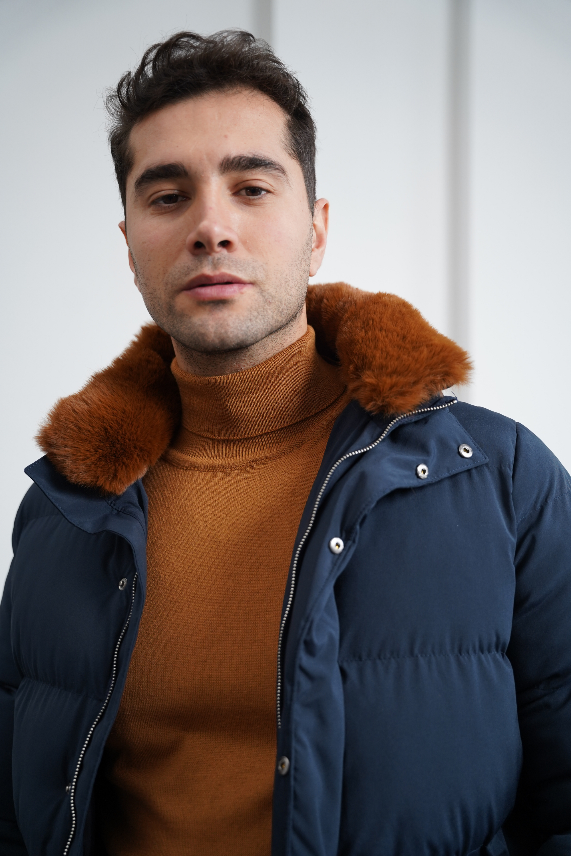 Yaka Kürkü Çıkmalı Uzun Şişme Mont