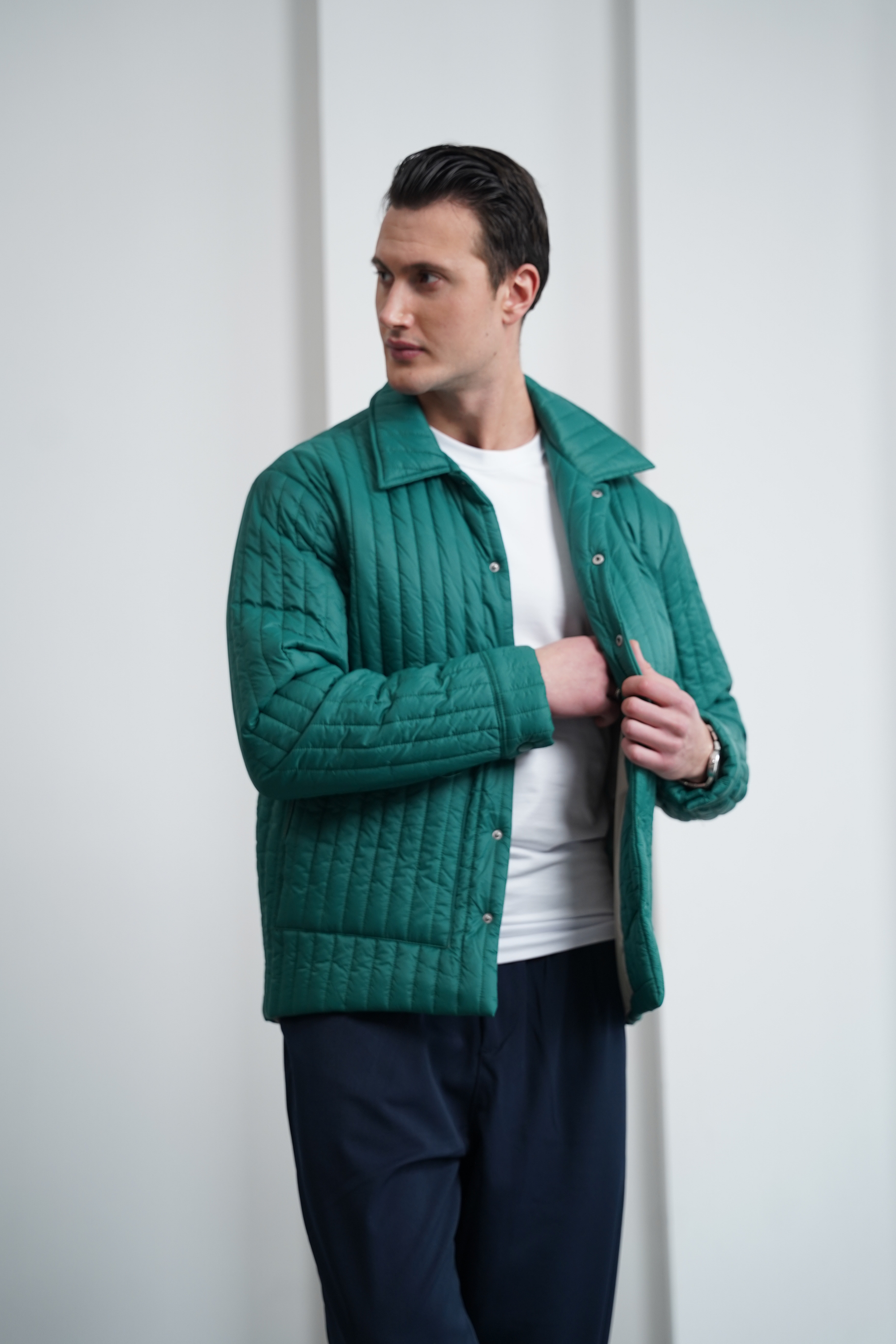 Çizgi Detaylı Dolum Elyaf Mont