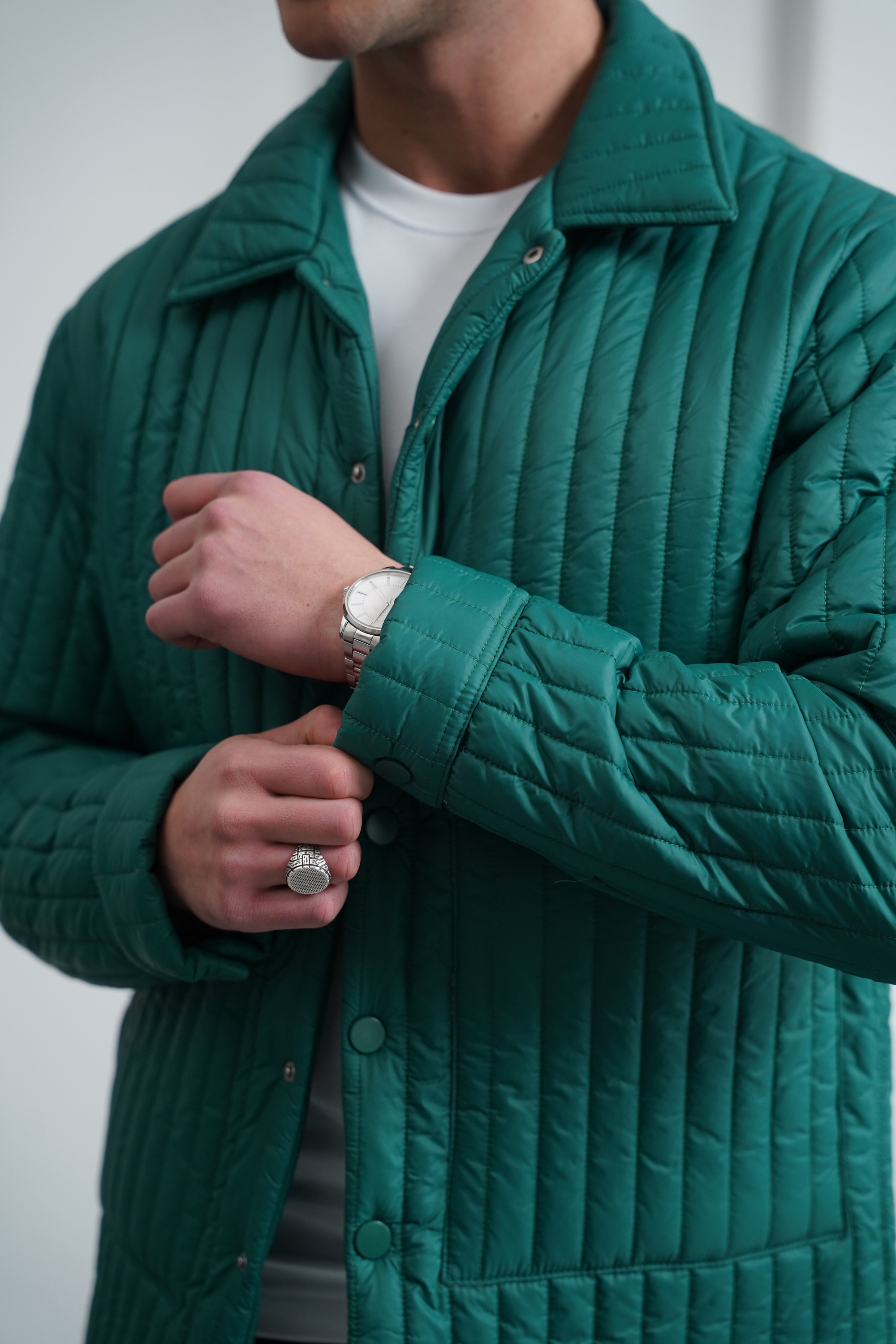 Çizgi Detaylı Dolum Elyaf Mont