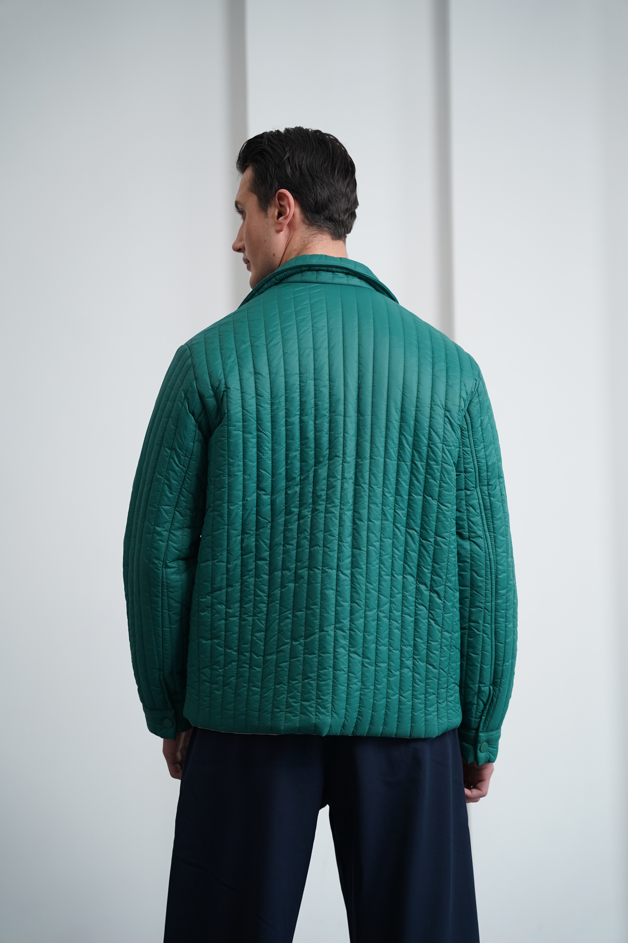 Çizgi Detaylı Dolum Elyaf Mont