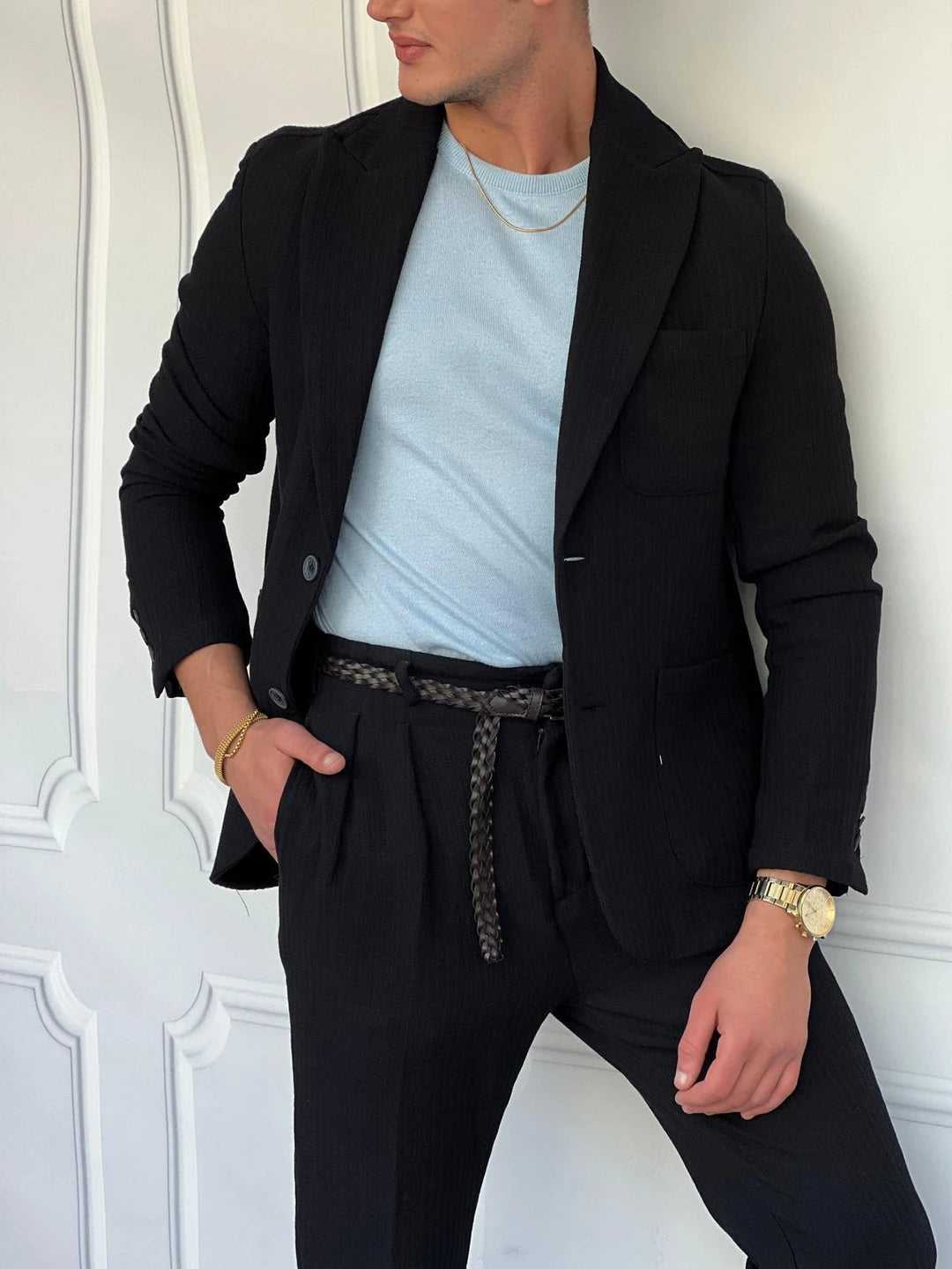 %100 Pamuk Keten Modern Fit Keten Ceket