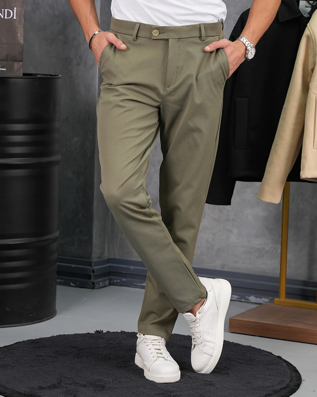 Yüksek Kalite Pamuk Likra Slim Fit Kumaş Pantolon