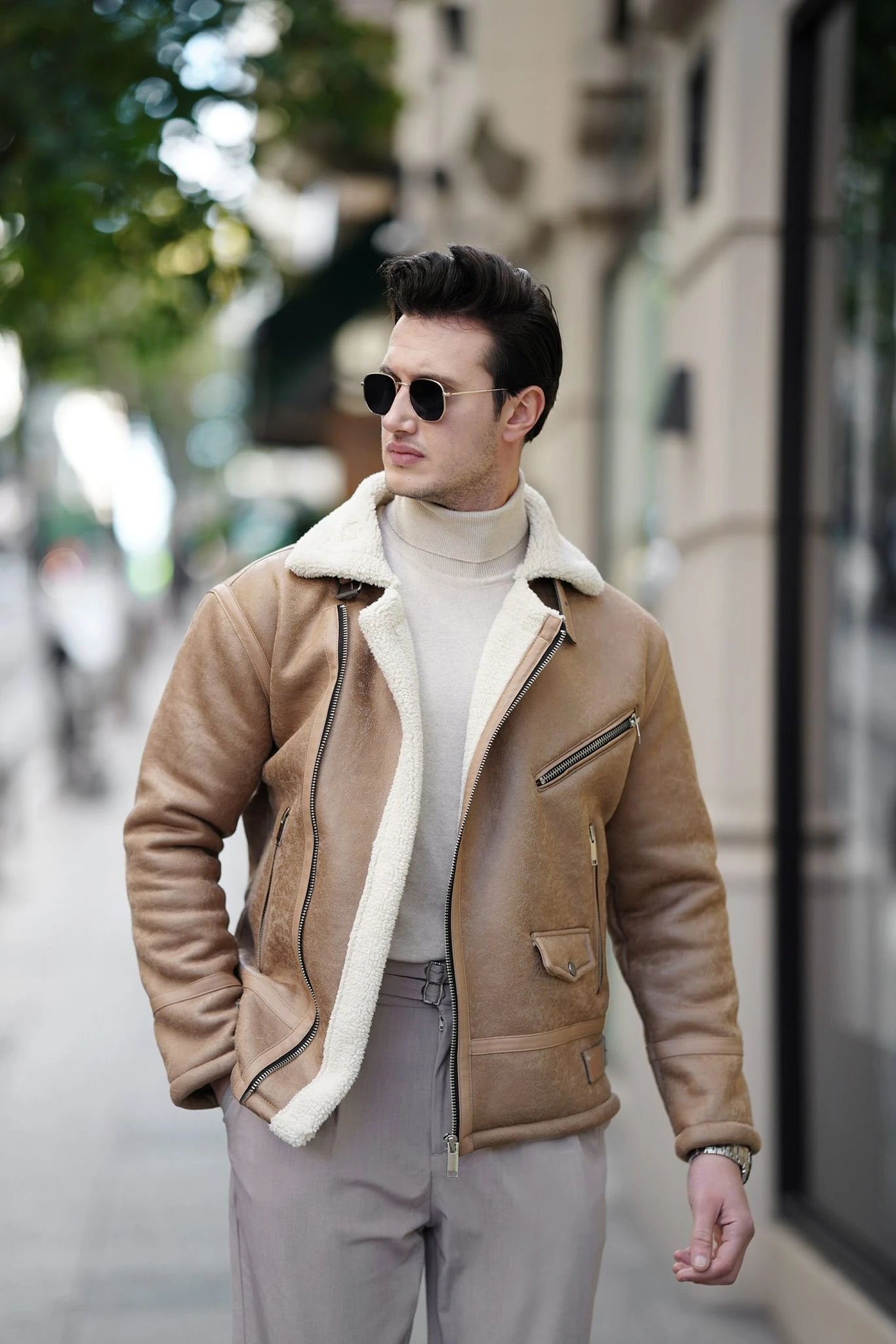 Full Kürklü Napa Deri Mont