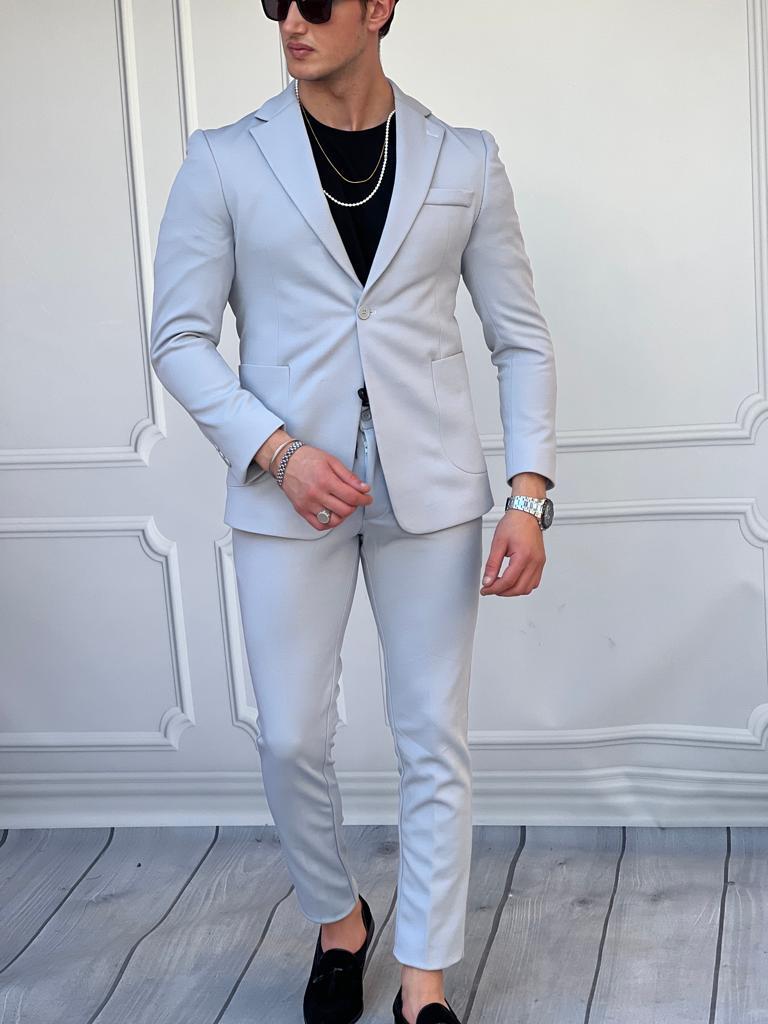 Petek Örme Pamuk Likra Takım Elbise