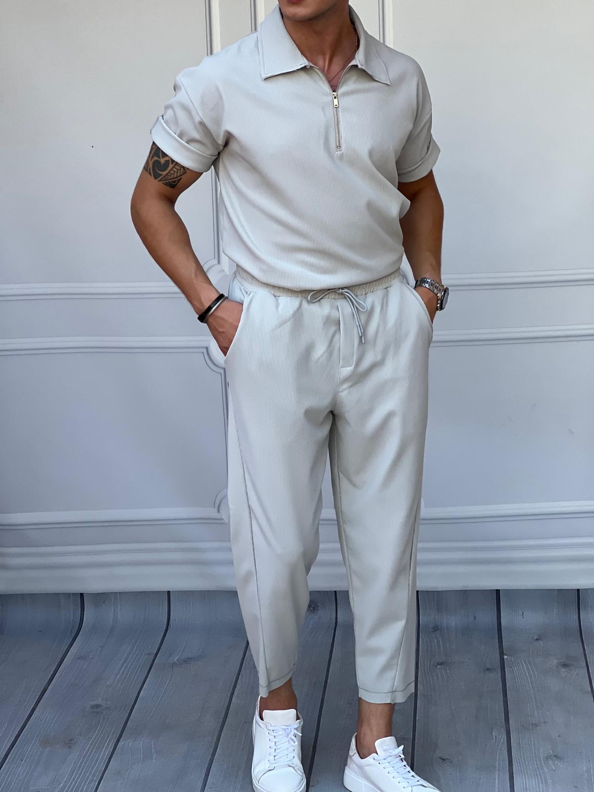 Fermuar Detaylı Fitilli Oversize Alt Üst Takım