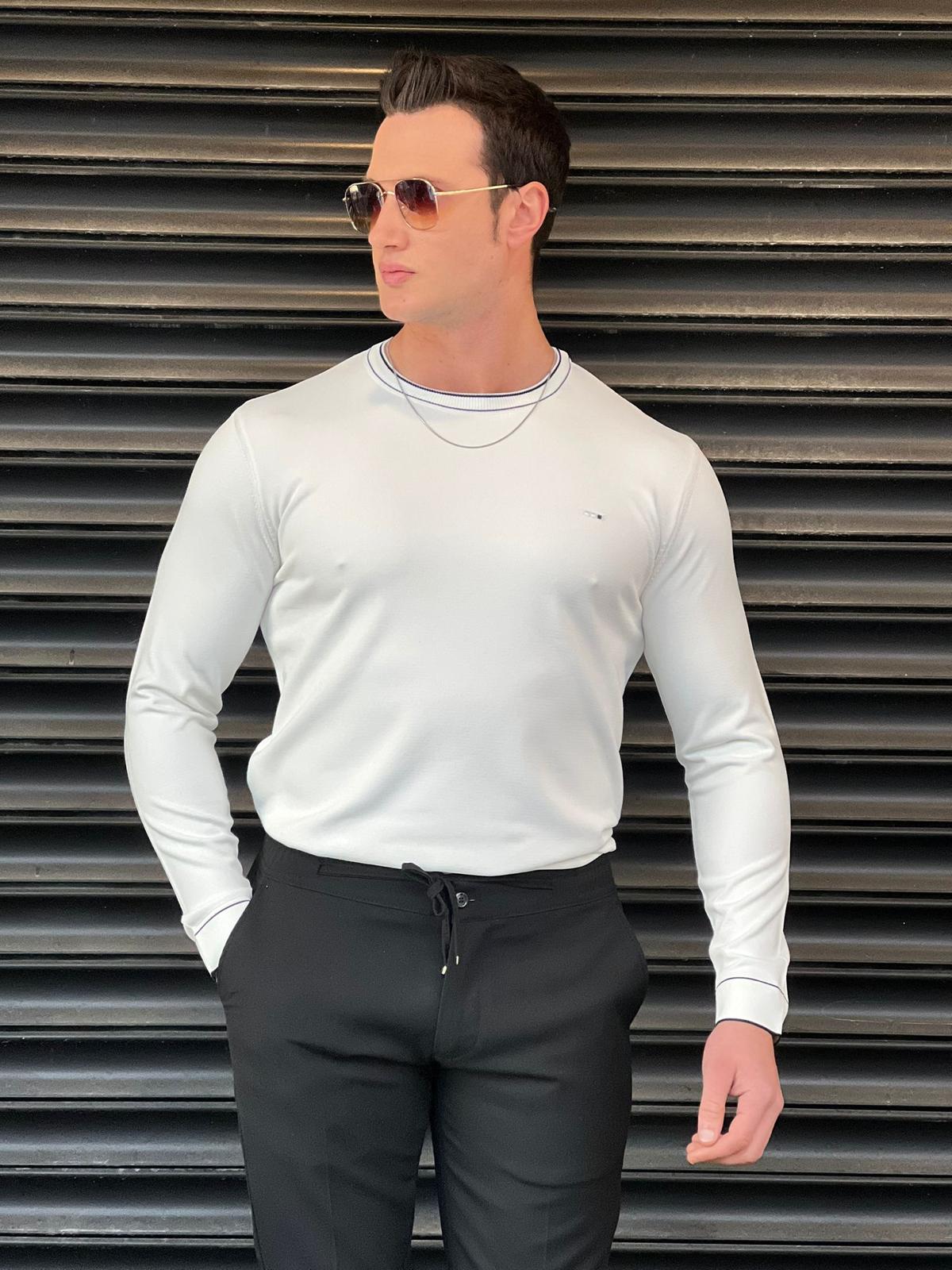 Yüksek Kalite Merserize Kumaş Bisiklet Yaka Triko