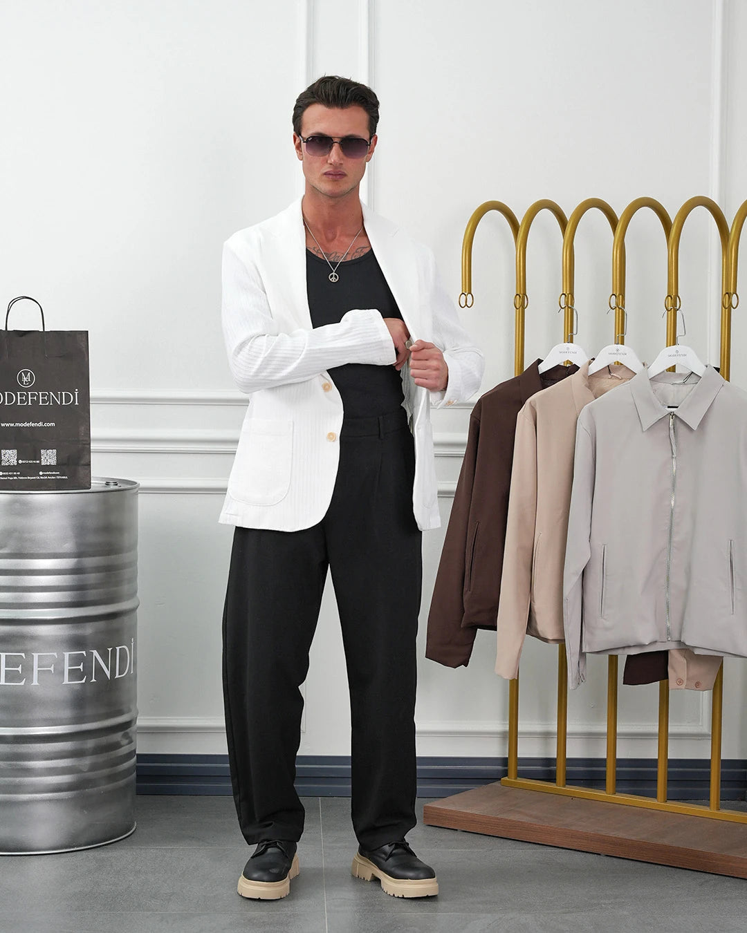 %100 Pamuk Keten Modern Fit Keten Ceket