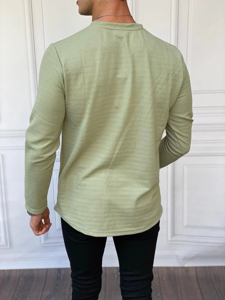 Ön Detayı Çizgi Detaylı  Pamuklu Sweatshırt