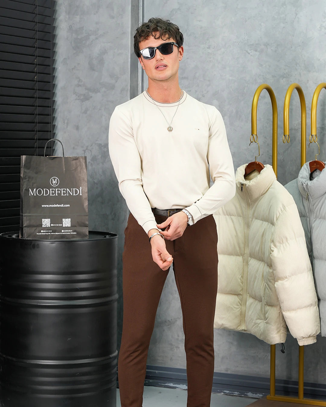 Yüksek Kalite Merserize Kumaş Bisiklet Yaka Triko