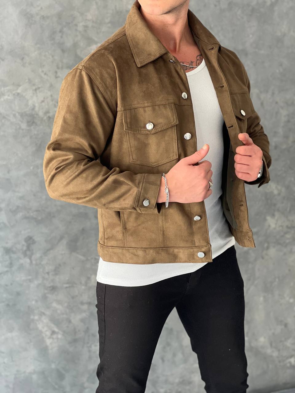 Düğme Detaylı A Kalite Nubuk Mont