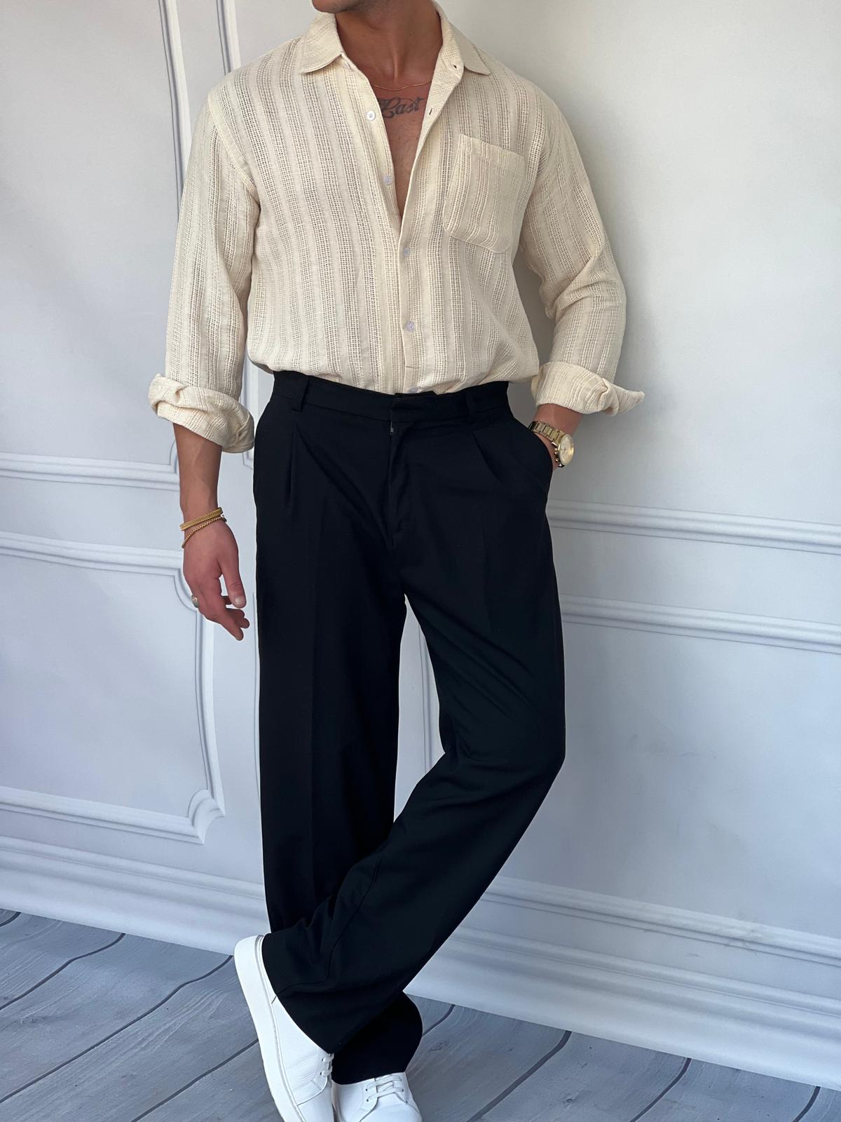 Cep Detaylı Pamuk Örme Gömlek