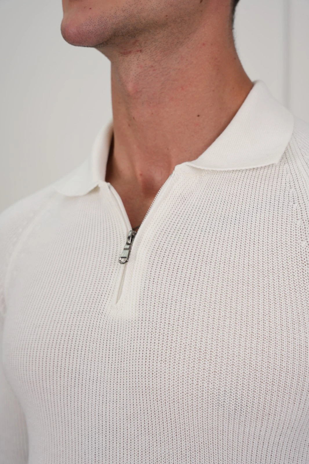 Yüksek Kalite Polo Yaka Fermuar Detaylı Kazak