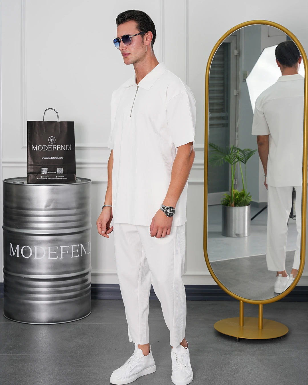 Fermuar Detaylı Fitilli Oversize Alt Üst Takım