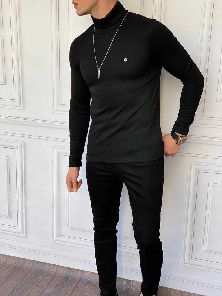 Slim Fit A Kalite Pamuk Tam Boğazlı Kazak