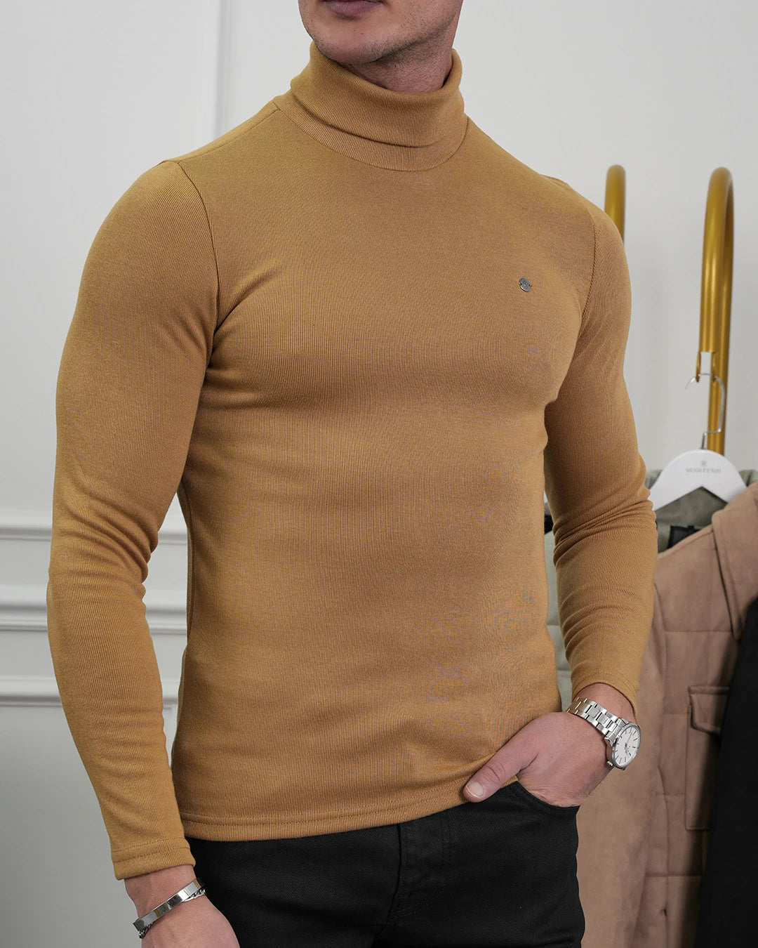 Slim Fit İtalyan Kesim Tam Balıkçı Boğazlı Kazak