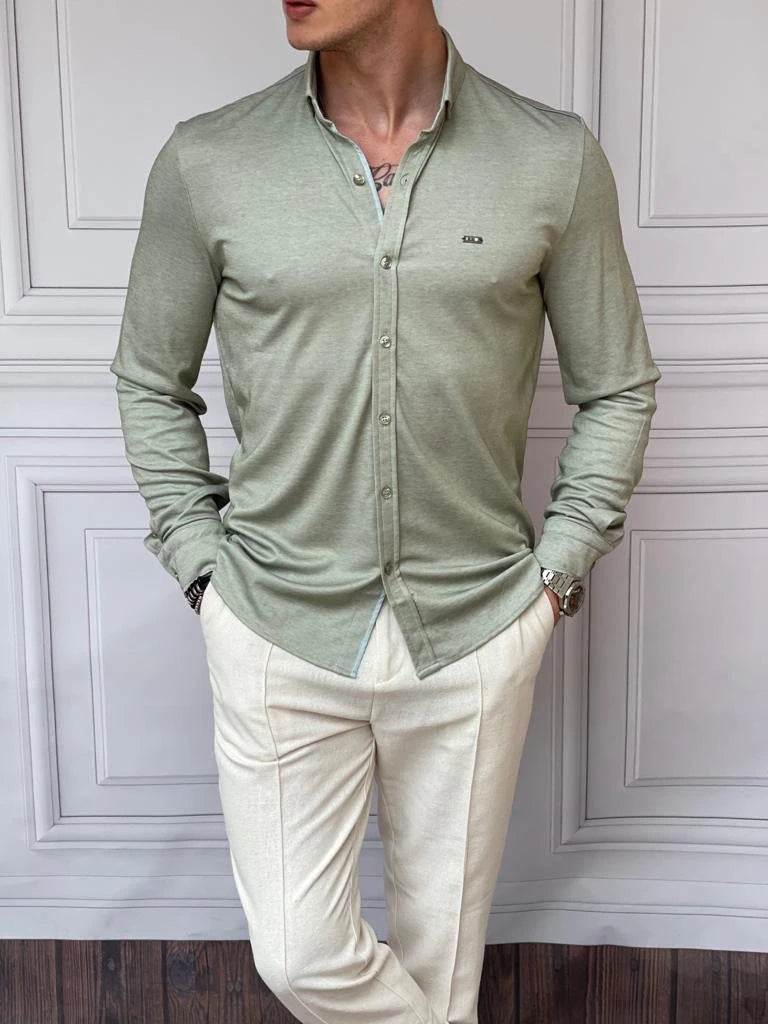 Slimfit Merserize Pamuk Uzun Kollu Gömlek
