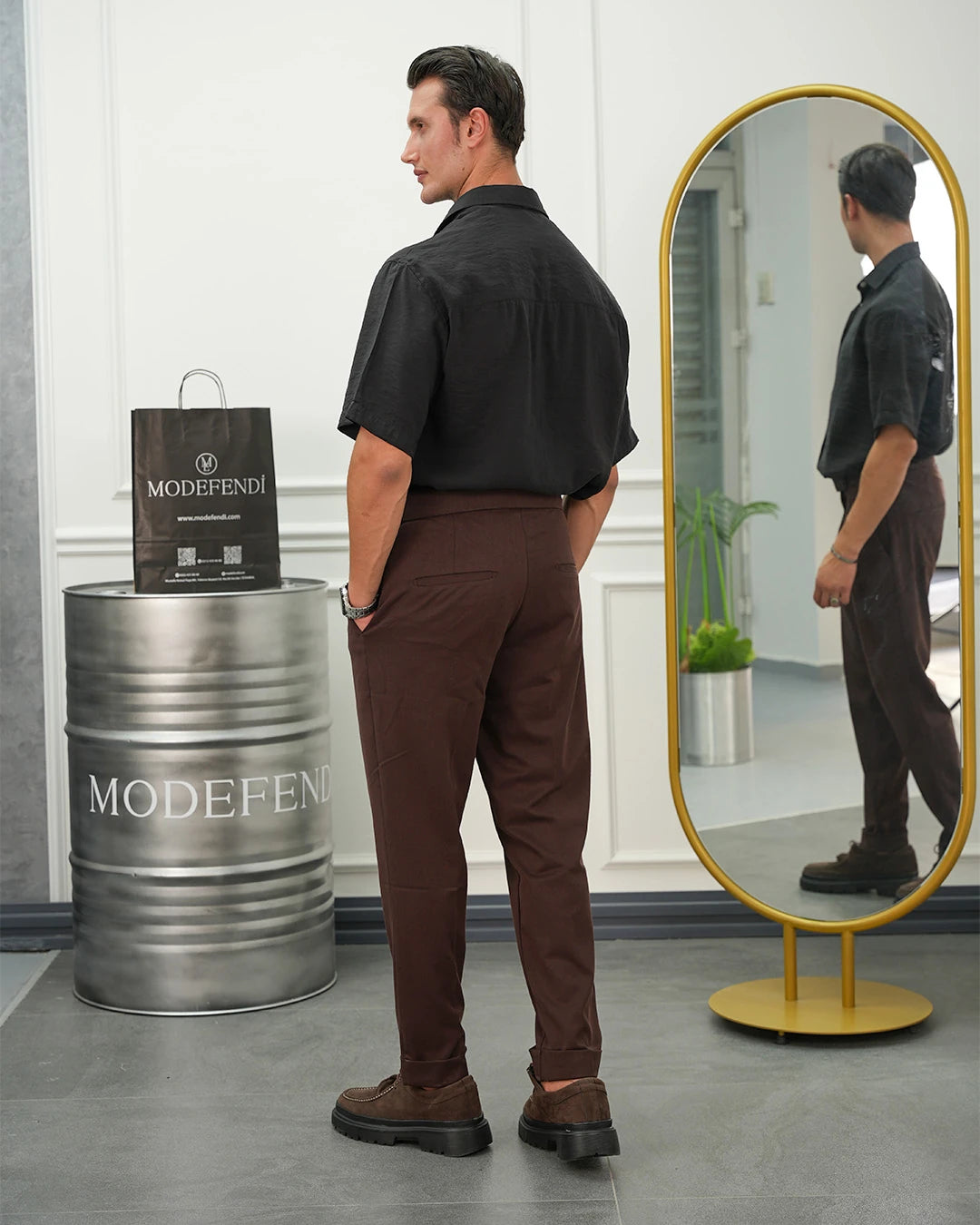 Kısa Kol Oversize Pamuklu Gömlek