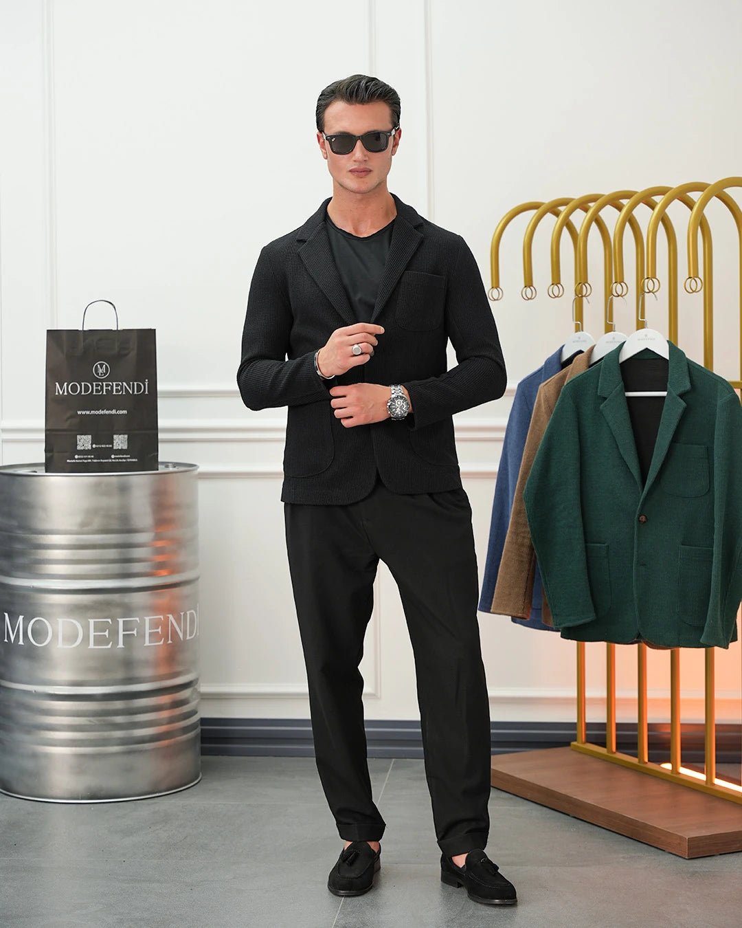 Petek Örme Torba Cep Ceket