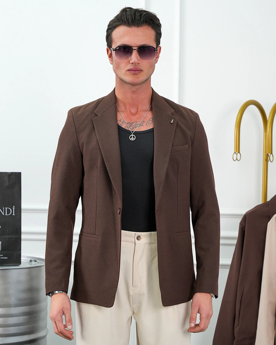 Özel Seri %100 Gofre Kumaş İtalyan Kesim Modern Fit Ceket