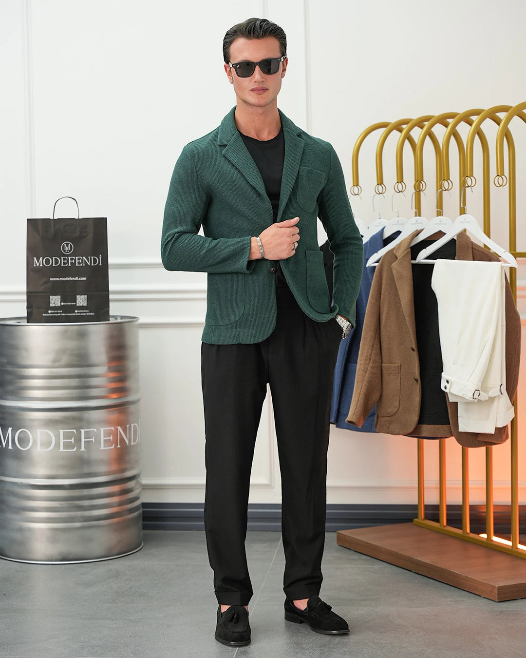 Petek Örme Torba Cep Ceket