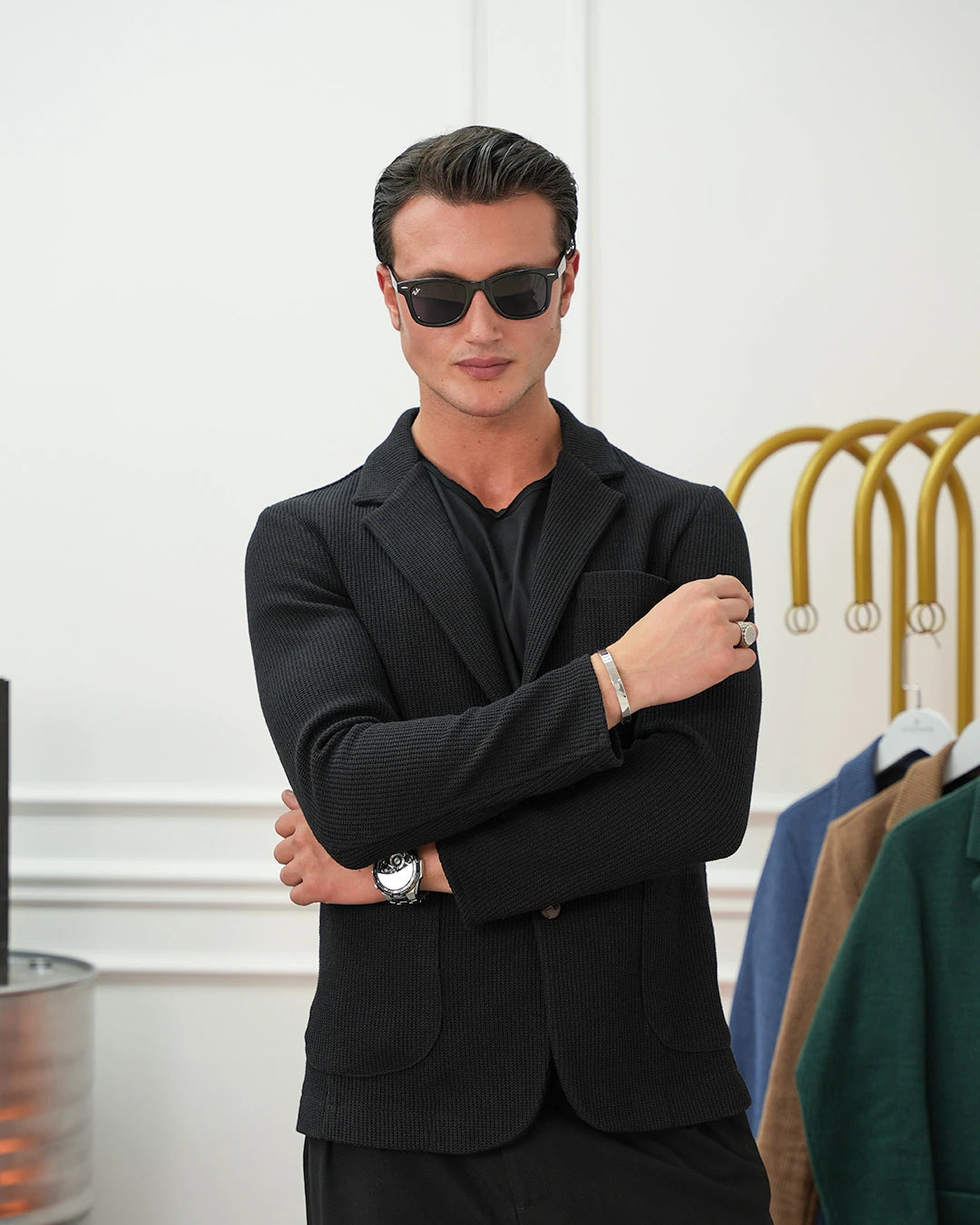 Petek Örme Torba Cep Ceket