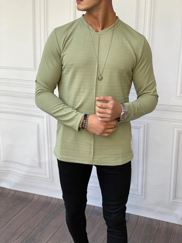 Ön Detayı Çizgi Detaylı  Pamuklu Sweatshırt