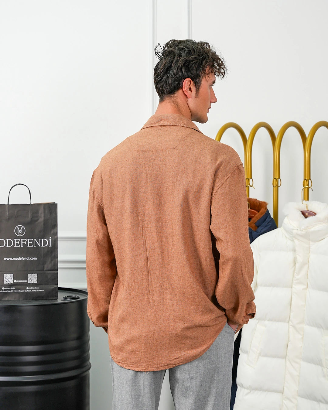 Tek Cepli Keten Yazlık  Oversize  Gömlek