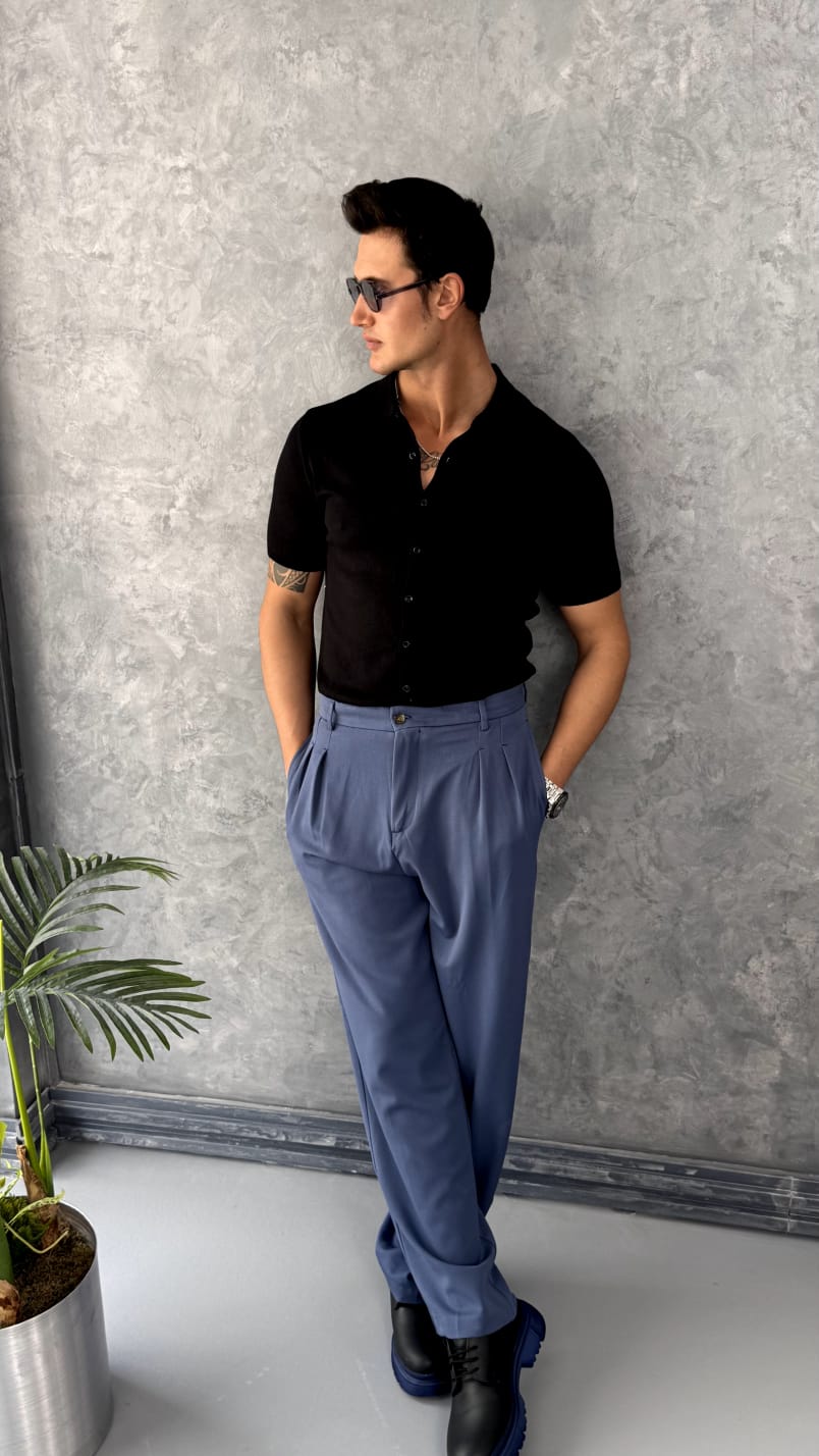 Slim Fit Polo Yaka Triko Pamuk Kısa Kollu Gömlek